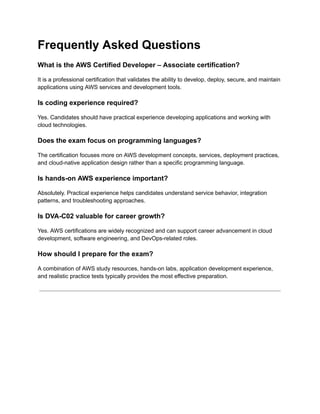 AWS Certified Developer Associate DVA-C02 Certification Guide | AWS ...