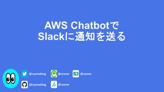 AWS Chatbotで
Slackに通知を送る
 