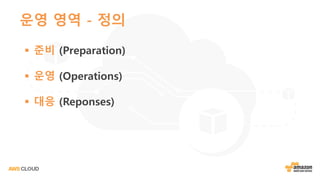 운영 영역 - 정의
§ 준비 (Preparation)
§ 운영 (Operations)
§ 대응 (Reponses)
 