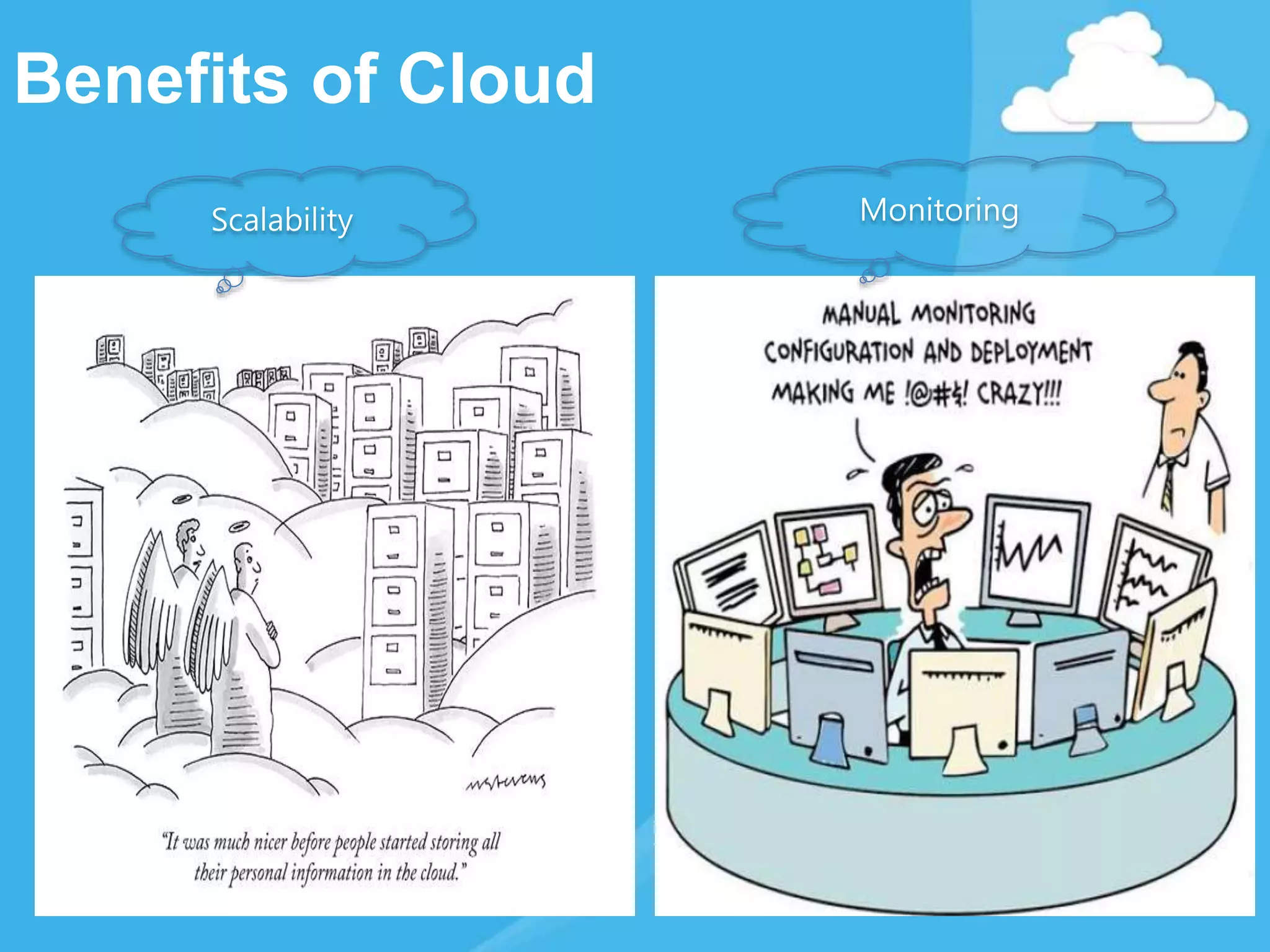 Benefits of Cloud
Scalability Monitoring
 