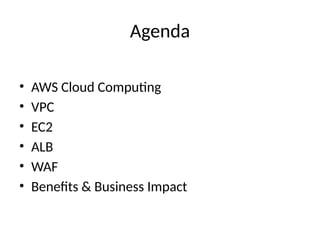 Amazon Web Service Cloud Computing PPT for Beginners | PPTX