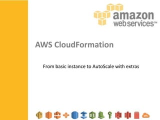 AWS CloudFormation
From basic instance to AutoScale with extras

 