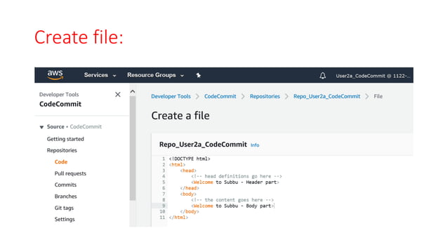 AWS CodeCommit Setup | PPTX