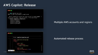 AWS Copilot: Release
© 2021, Amazon Web Services, Inc. or its Affiliates.
 