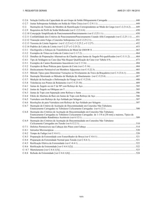 1. REQUISITOS GERAIS AWS D1.1/D1.1M:2010
xxx
C-2.6 Solução Gráfica da Capacidade de um Grupo de Solda Obliquamente Carregada ...............................................448
C-2.7 Juntas Sobrepostas Soldadas em Solda de Filete Única (ver C-2.9.1.1) ...............................................................449
C-2. Ilustrações de Tensões do Membro de Ramificação Correspondentes ao Modo de Carga (ver C-2.21.6.2).........449
C-2.9 Requisitos de Perfil de Solda Melhorada (ver C-2.21.6.6) ...................................................................................450
C-2.10 Concepção Simplificada de PuncionamentoPuncionamento (ver C-2.25.1.1)......................................................450
C-2.11 Confiabilidade dos Critérios de PuncionamentoPuncionamento Usando Alfa Computado (ver C-2.25.1.1) .......451
C-2.12 Transição entre Folga e Conexões Sobrepostas (ver C-2.25.2.1)..........................................................................452
C-2.13 Teorema do Limite Superior (ver C-2.21.6.2, C-2.25.2, e C-2.27)......................................................................452
C-2.14 Padrões de Linha de Limite (ver C-2.27 e C-2.25.2)............................................................................................453
C-3.1 Oscilógrafos e Esboços de Transferência de Metal de GMAW-S ........................................................................463
C-3.2 Exemplos de Trinca na Linha do Centro (ver C-3.7.2).........................................................................................464
C-3.3 Detalhes de Preparações Alternativas de Chanfro para Juntas de Ângulo Pré-qualificadas (ver C-3.11.2)..........464
C-4.1 Tipo de Soldagem no Cano Que Não Requer Qualificação de Cano (ver Tabela 4.9)..........................................473
C-5.1 Exemplos de Cantos Reentrantes Inaceitáveis (ver C-5.16) .................................................................................484
C-5.2 Exemplos de Boas Práticas para Ajustes de Corte (ver C-5.16) ...........................................................................484
C-5.3 Deslocamento Permissível em Membros Adjacentes (ver C-5.22.3)....................................................................485
C-5.5 Método Típico para Determinar Variações no Nivelamento da Trave da Braçadeira (ver C-5.23.6.1) ................486
C-5.6 Ilustração Mostrando os Métodos de Medição de Abaulamento (ver C-5.23.4)..................................................487
C-5.7 Medição da Inclinação e Deformação da Flange (ver C-5.23.8)...........................................................................488
C-5.8 Tolerâncias nos Pontos de Rolamento (ver C-5.23.10).........................................................................................489
C-6.1 Juntas de Ângulo ou em T de 90º com Reforço de Aço........................................................................................505
C-6.2 Juntas de Ângulo ou Oblíquas em T.....................................................................................................................505
C-6.3 Juntas de Topo com Separação entre Reforço e Junta ..........................................................................................506
C-6.4 Efeito de Abertura da Raiz em Juntas de Topo com Reforço de Aço ...................................................................506
C-6.5 Varredura com Reforço de Aço Soldado por Selagem .........................................................................................507
C-6.6 Resoluções de para Varredura com Reforço de Aço Soldado por Selagem..........................................................507
C-6.7 Ilustração do Critério de Aceitação de Descontinuidade em Conexões Não Tubulares
Estaticamente Carregadas ou Tubulares Ciclicamente Carregadas (ver 6.12.1) ..................................................508
C-6.8 Ilustração dos Critérios de Aceitação de Descontinuidade em Conexões Não Tubulares
Estaticamente Carregadas ou Tubulares Ciclicamente Carregadas de 1-1/8 in [30 mm] e maiores, Típico de
Descontinuidades Randômica Aceitáveis (ver 6.12.1)..........................................................................................509
C-6.9 Ilustração dos Critérios de Aceitação de Descontinuidade em Conexões Não Tubulares
Ciclicamente Carregadas em Tensão (ver 6.12.2.1)..............................................................................................510
C-7.1 Defeitos Permissíveis nas Cabeças dos Pinos com Cabeça ..................................................................................514
C-8.1 Intrusões Microscópicas .......................................................................................................................................520
C-8.2 Tempo de Fadiga (ver C-8.4.1).............................................................................................................................520
C-8.3 Preparação da Extremidade com Esmerilhador de Broca (ver C-8.4.1)................................................................521
C-8.4 Preparação da Extremidade Normal para Tensão (ver C-8.4.1)............................................................................521
C-8.5 Retificação Efetiva da Extremidade (ver C-8.4.1)................................................................................................522
C-8.6 Retificação da Extremidade [ver C-8.4.1(2)]........................................................................................................522
C- 8.7 Martelamento [ver C-8.4.1(3)]..............................................................................................................................523
C-8.8 Refusão da Extremidade [ver C-8.4.1(4)].............................................................................................................524
 
