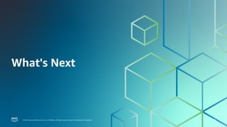 보험사를 위한 AWS DATA ANALYTICS DAY
FINANCIAL SERVICES |
© 2023, Amazon Web Services, Inc. or its affiliates. All rights reserved. Amazon Confidential and Trademark.
© 2023, Amazon Web Services, Inc. or its affiliates. All rights reserved. Amazon Confidential and Trademark.
What's Next
24
 
