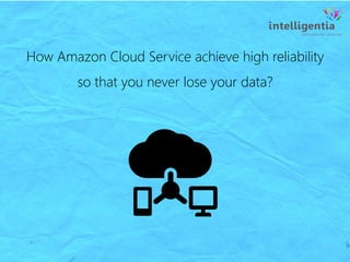 How Amazon Cloud Service achieve high reliability
so that you never lose your data?
 