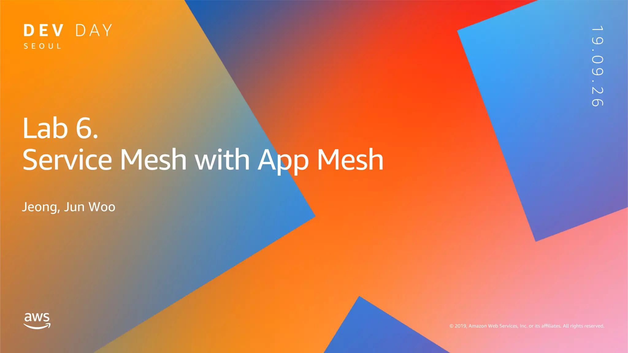 Lab 6.
Service Mesh with App Mesh
Jeong, Jun Woo
 