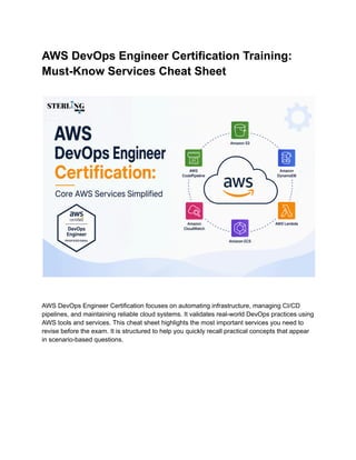 AWS DevOps Engineer Certification Training: Must-Know Services Cheat ...