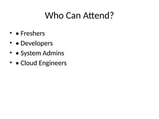 AWS DevOps Training Demo PPT only outlines | PPTX