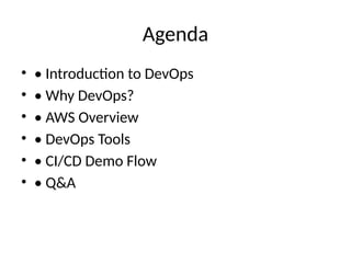 AWS DevOps Training Demo PPT only outlines | PPTX