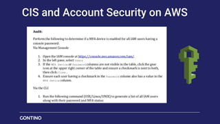 CIS and Account Security on AWS
 