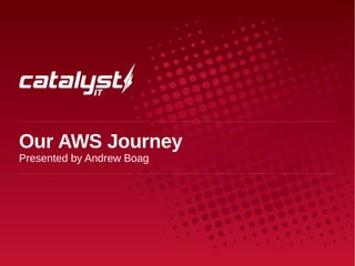 Our AWS Journey
Presented by Andrew Boag
 