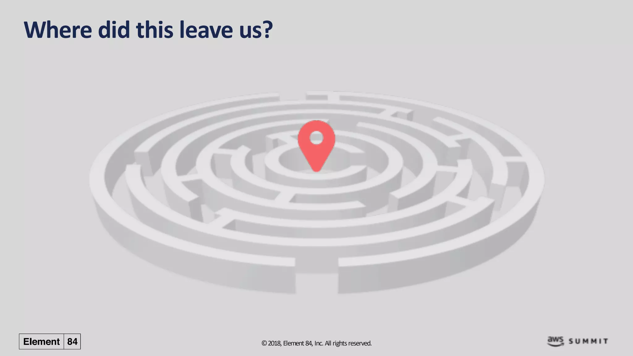 ©2018, Element84, Inc. All rightsreserved.
Where did this leave us?
 