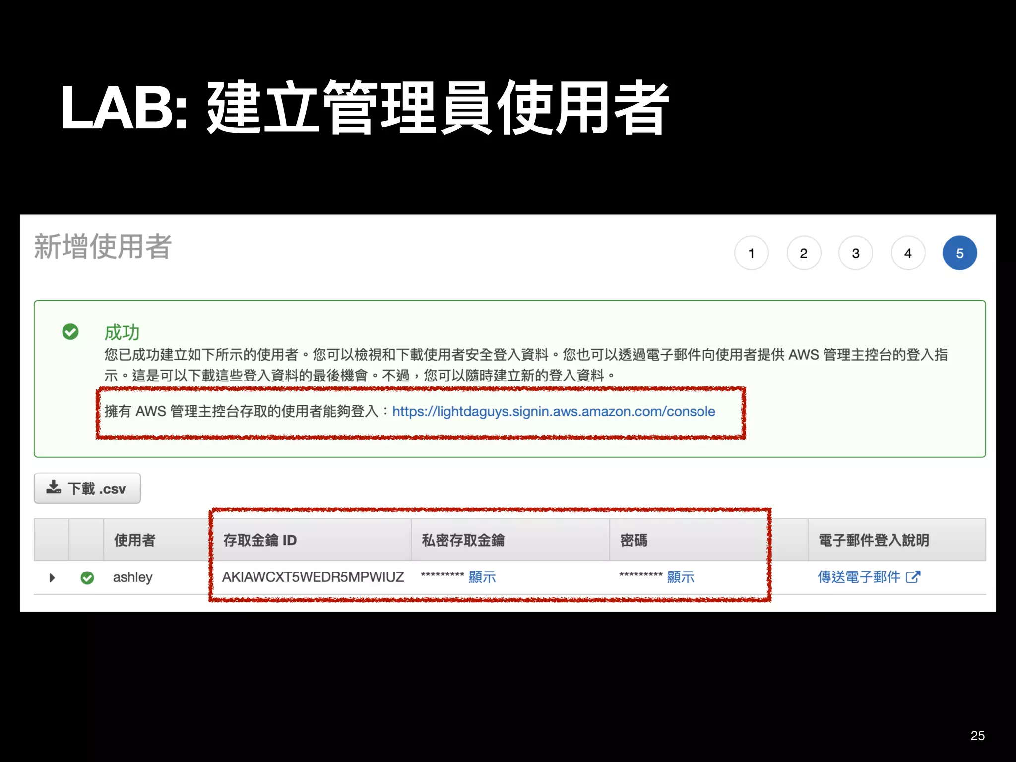 25
LAB: 建立管理員使⽤者
 
