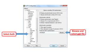 Browse and
select ppk fileSelect Auth
 