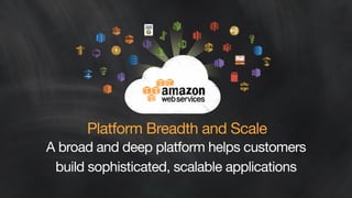 Platform Breadth and Scale 
A broad and deep platform helps customers 
build sophisticated, scalable applications 
 