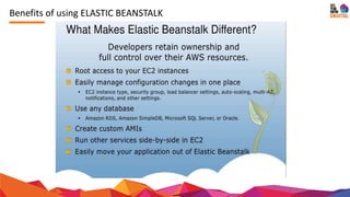 Benefits of using ELASTIC BEANSTALK
 