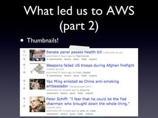 What led us to AWS (part 2) Thumbnails! 