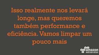 Isso realmente nos levará
longe, mas queremos
também performance e
eficiência.Vamos limpar um
pouco mais
 