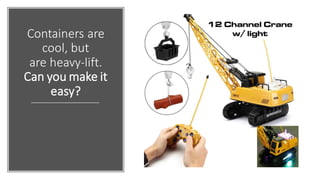 Containers are
cool, but
are heavy-lift.
Can you make it
easy?
 