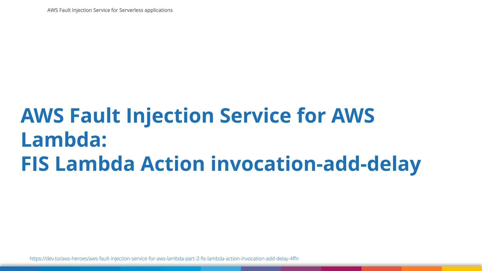 AWS Fault Injection Service for Serverless applications
AWS Fault Injection Service for AWS
Lambda:
FIS Lambda Action invocation-add-delay
https://dev.to/aws-heroes/aws-fault-injection-service-for-aws-lambda-part-2-fis-lambda-action-invocation-add-delay-4ffn
 