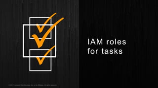© 2017, Amazon Web Services, Inc. or its Affiliates. All rights reserved.
IAM roles
for tasks
 