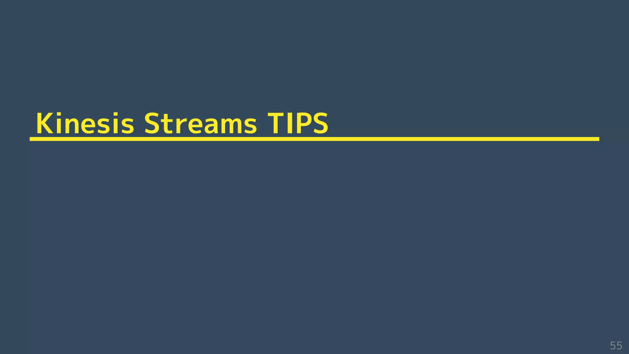 Kinesis Streams TIPS
55
 