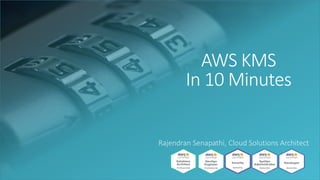 AWS KMS
In 10 Minutes
Rajendran Senapathi, Cloud Solutions Architect
 
