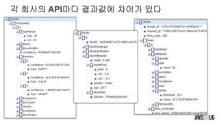 각 회사의 API마다 결과값에 차이가 있다
 
