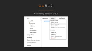 실습해보기
API Gateway Resource 만들기
 