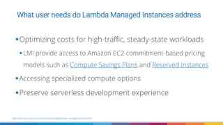 AWS Lambda Managed Instances - AWS User Group London Ontario 2025 | PDF