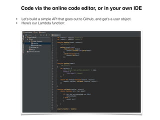 AWS Lambda Presentation (Tech Talk DC) | PDF
