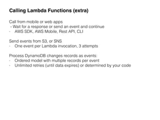 AWS Lambda Presentation (Tech Talk DC) | PDF