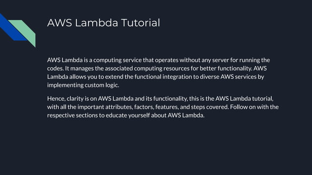 AWS Lambda Tutorial | PPT