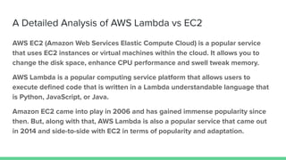 Detailed Analysis of AWS Lambda vs EC2 | PDF