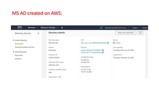 MS AD created on AWS:
 