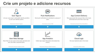 Crie um projeto e adicione recursos
 