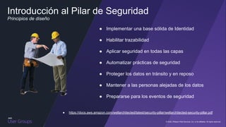 © 2020, PMazon Web Services, Inc. or its affiliates. All rights reserved.
Introducción al Pilar de Seguridad
Servicios cla...