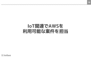 16
IoT関連でAWSを
利用可能な案件を担当
 