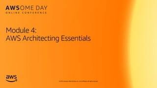 © 2019, Amazon Web Services, Inc. or its affiliates. All rights reserved.
Module 4:
AWS Architecting Essentials
 