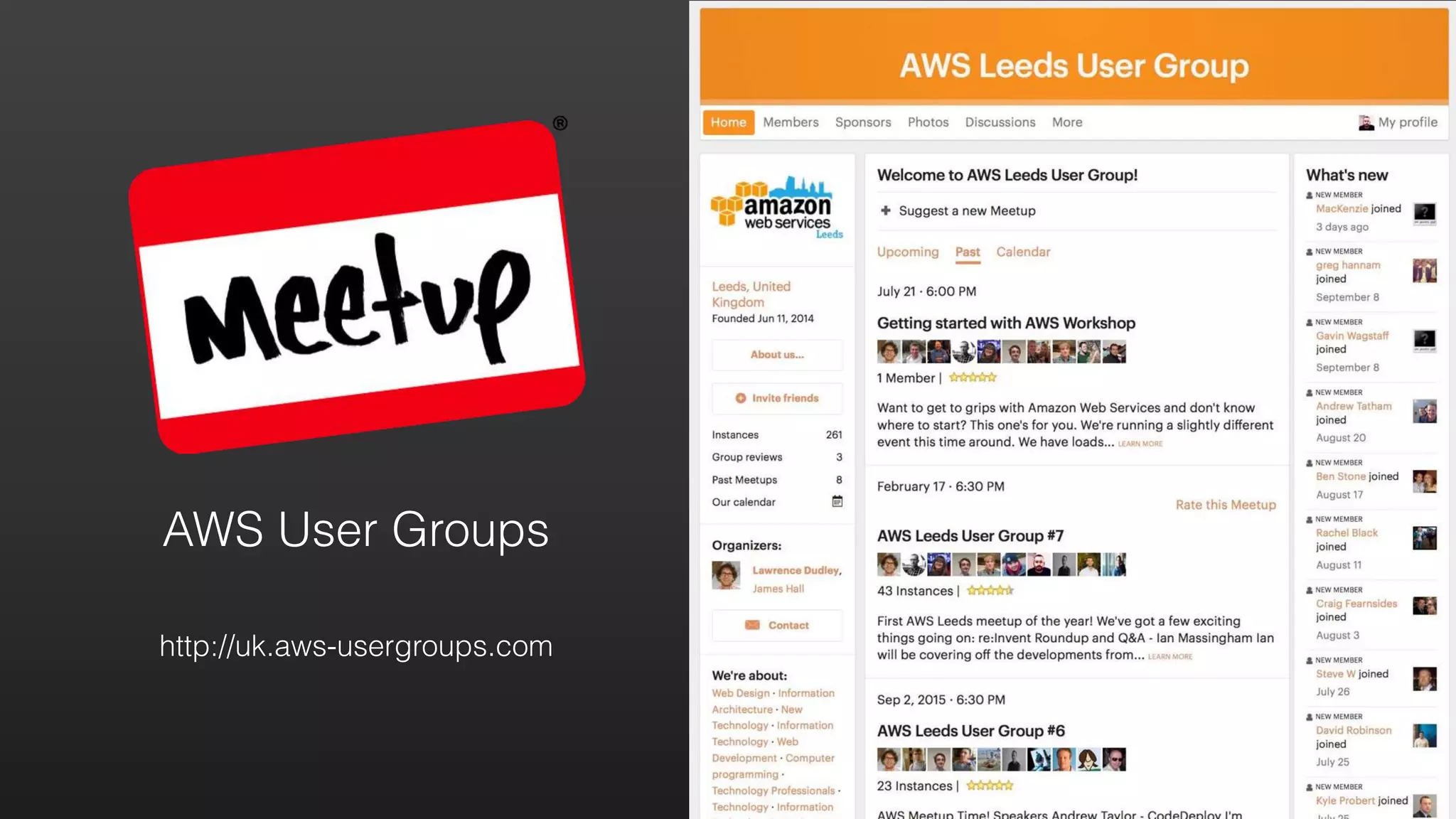 AWS User Groups
http://uk.aws-usergroups.com
 