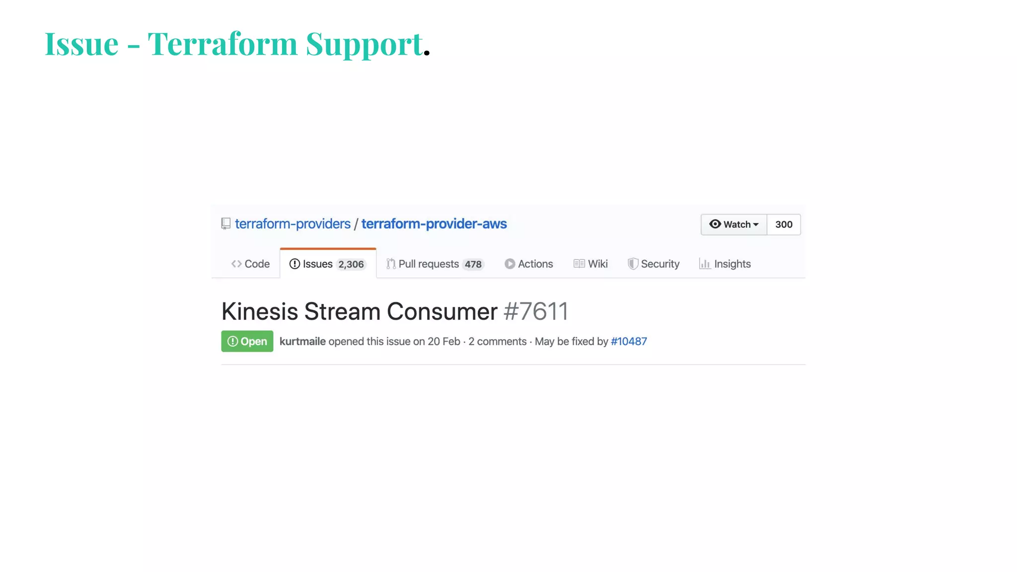 Issue - Terraform Support.
 