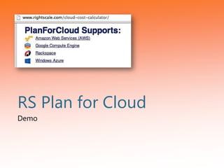 RS Plan for Cloud
Demo
 