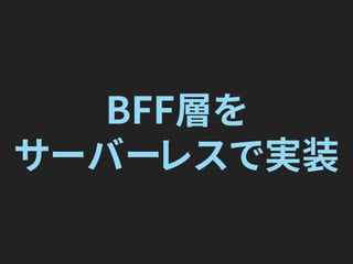 BFF層を
サーバーレスで実装
 