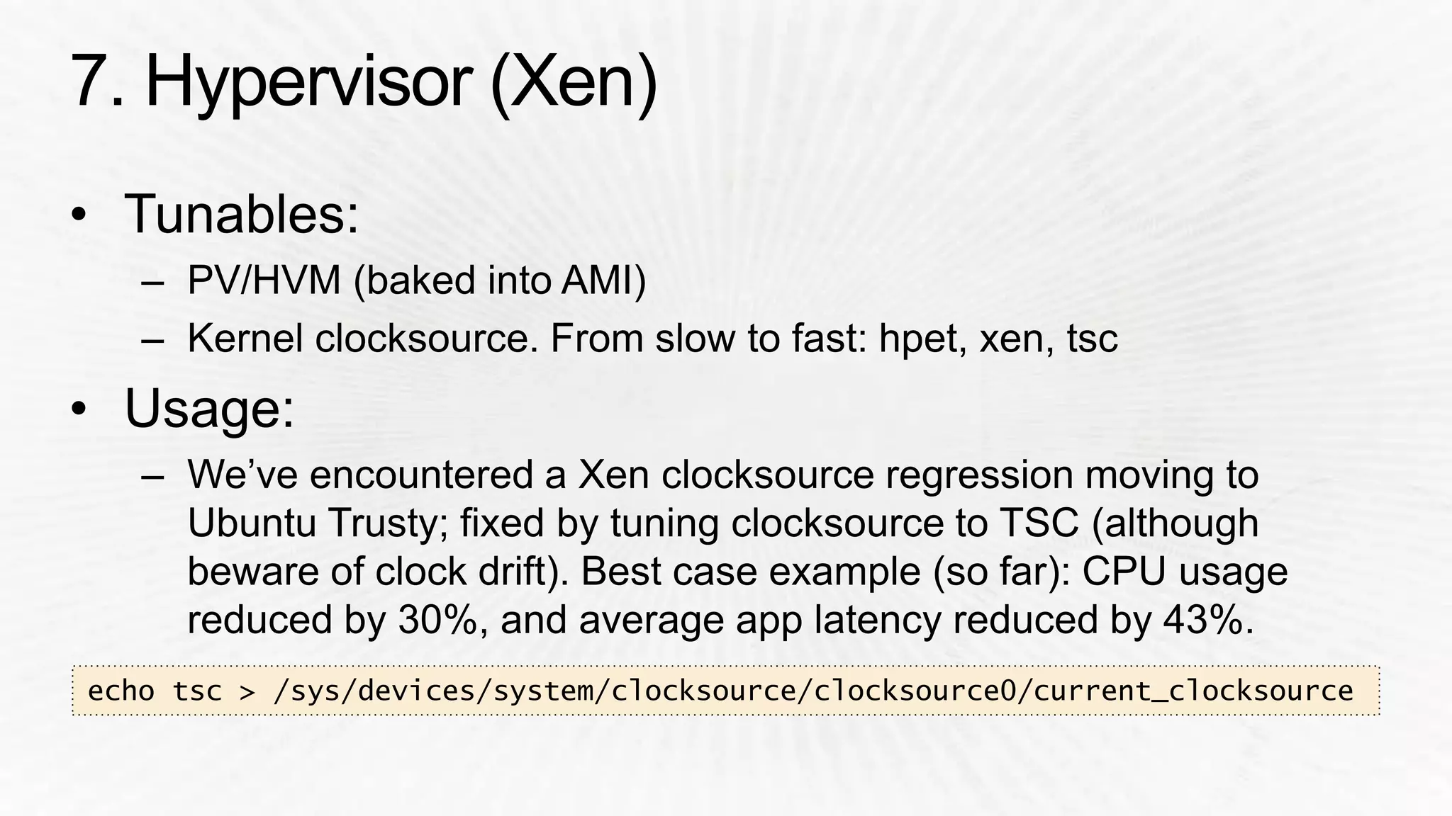 echo tsc > /sys/devices/system/clocksource/clocksource0/current_clocksource 
 