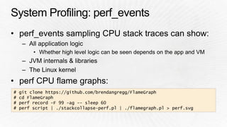 # git clone https://github.com/brendangregg/FlameGraph 
# cd FlameGraph 
# perf record -F 99 -ag -- sleep 60 
# perf script | ./stackcollapse-perf.pl | ./flamegraph.pl > perf.svg 
 