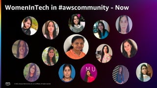 © 2022, Amazon Web Services, Inc. or its affiliates. All rights reserved.
WomenInTech in #awscommunity - Now
 