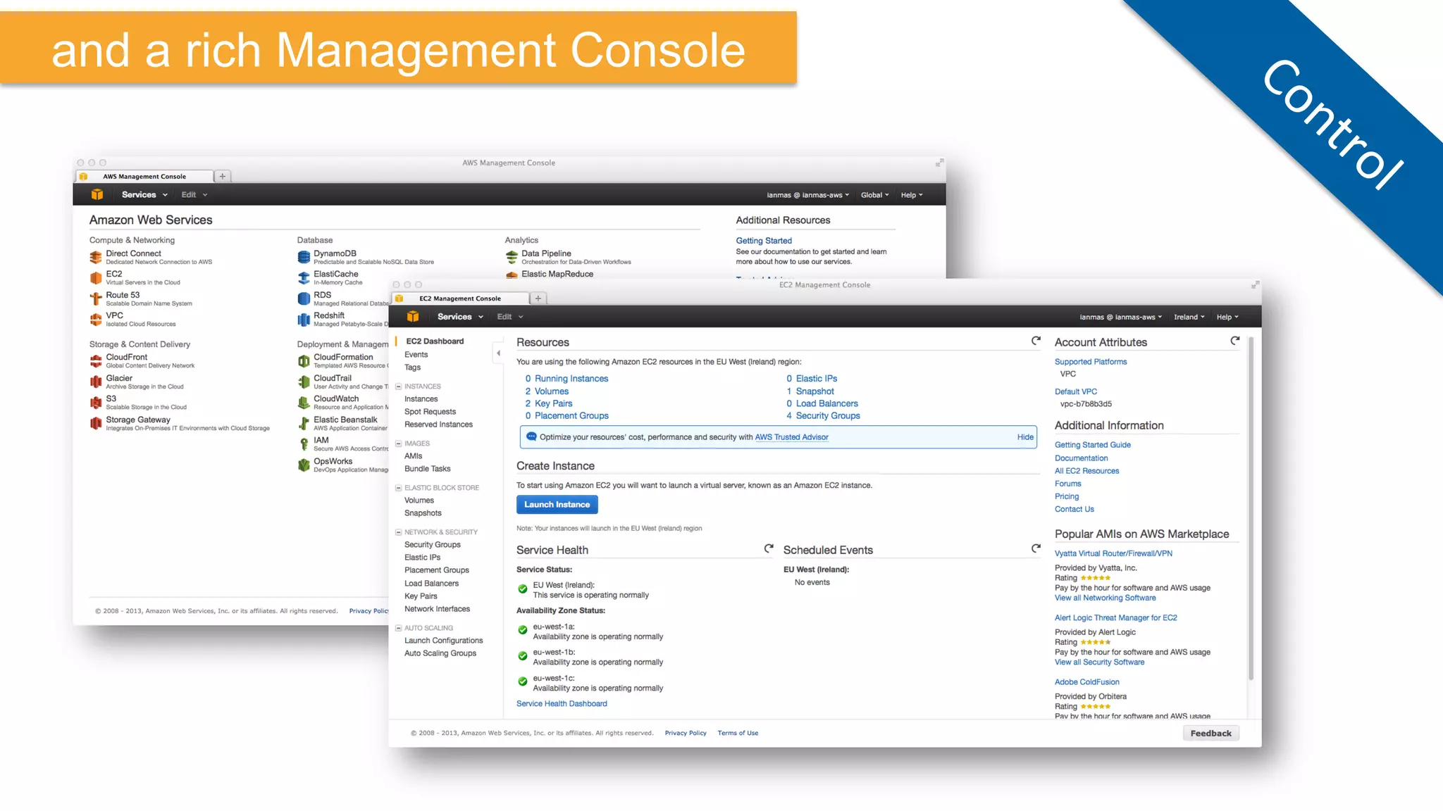 and a rich Management Console
 