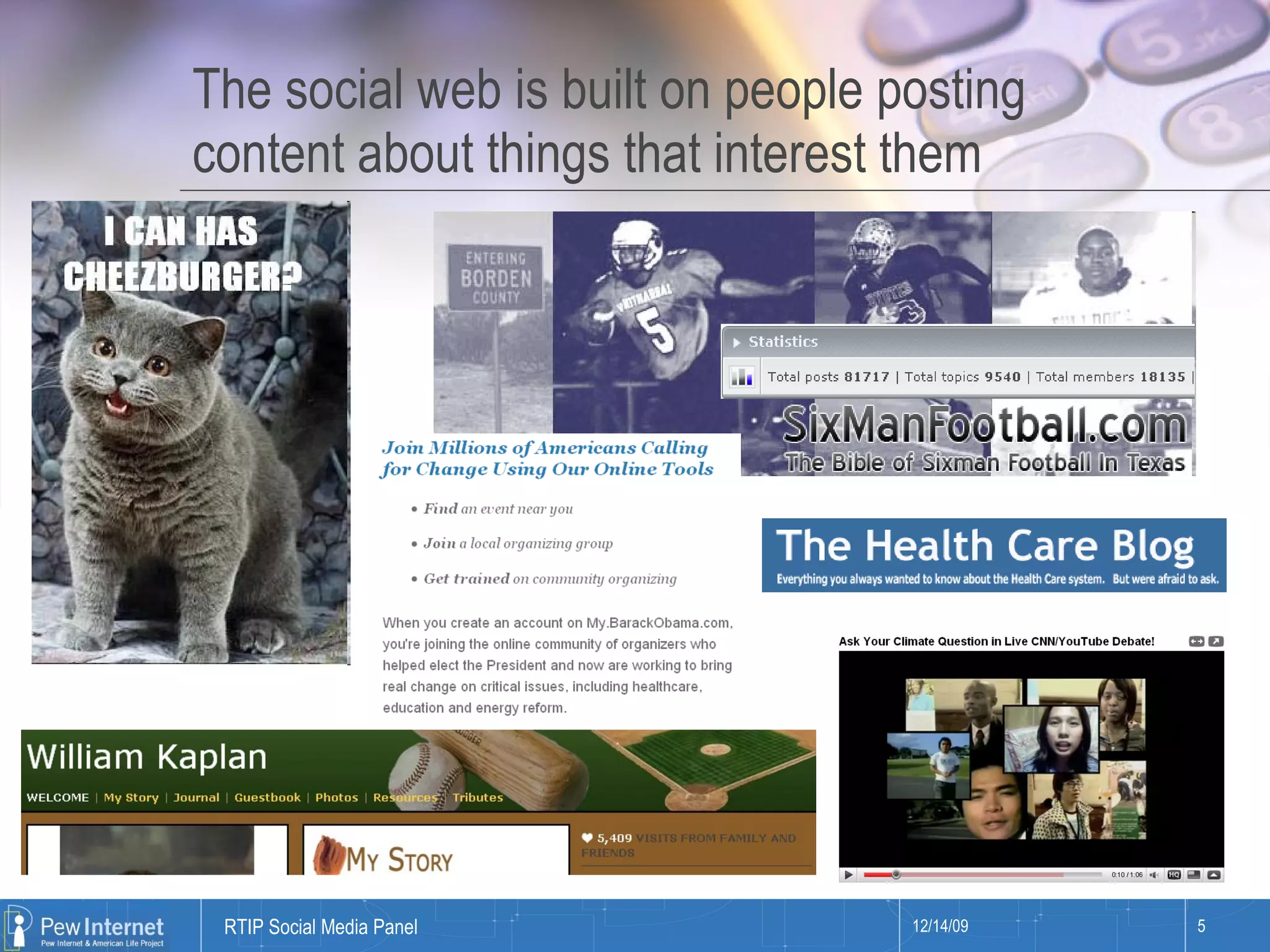 The social web is built on people posting content about things that interest them 